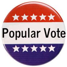 Image of button that says, "Popular Vote"
